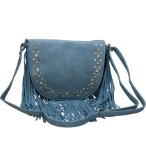 Bolso Bandolera CHENSON XU590 Con Flecos Color Azul para Mujer