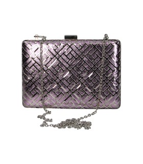 Bolso de Mano MIA LAROUGE yx9165 en Morado y Plateado con Cadena