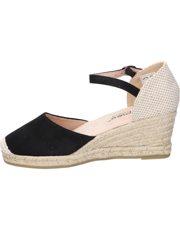 Alpargatas con Cuña AMARPIES acx26484 en Color Negro para Mujer