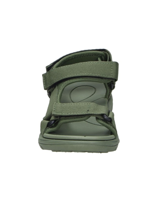 Sandalias PEKES 9017 Color Verde Khaki para Niña con Doble Cierre de Velcro