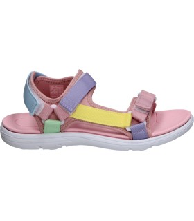 Sandalias PEKES 9017 en Color Rosa con Detalles en Multicolor para Niña
