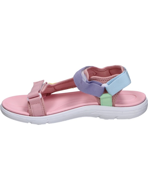 Sandalias PEKES 9017 en Color Rosa con Detalles en Multicolor para Niña