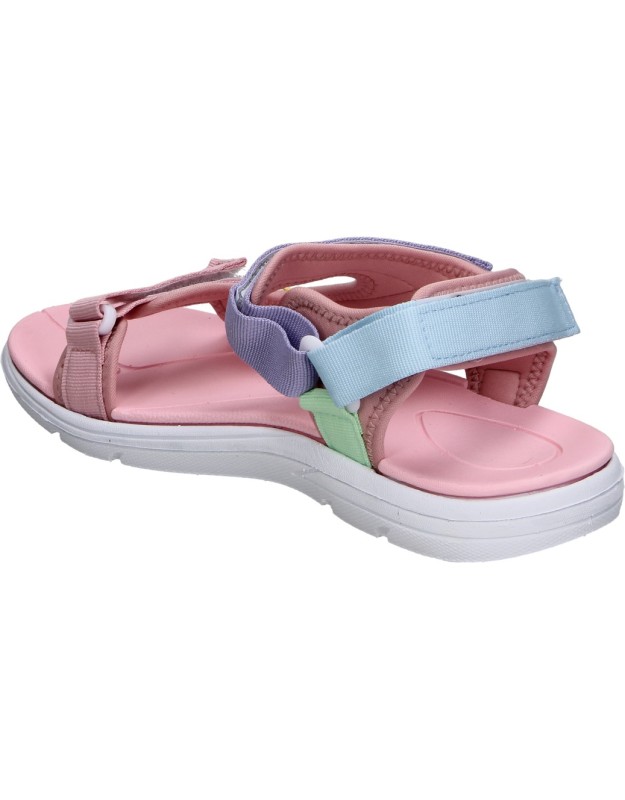 Sandalias PEKES 9017 en Color Rosa con Detalles en Multicolor para Niña