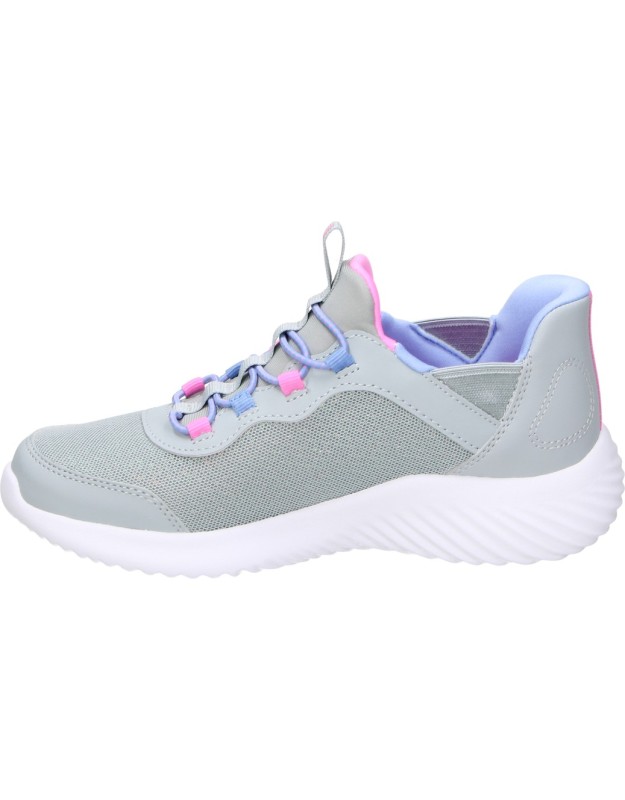Deportiva Skechers Slip-ins BounderS en gris y rosa de niña 303585l-gry
