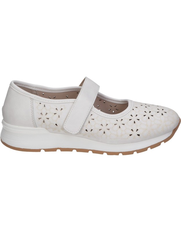 Zapatos de Piel CALZAZUL-FLEX 322 en Color Blanco con Detalles para Mujer