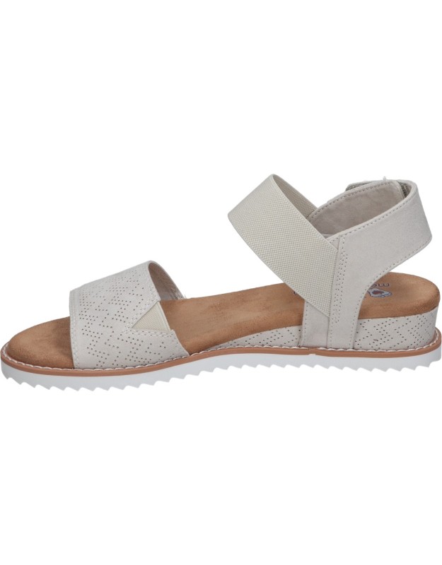 Sandalia de cuña Skechers BOBS Desert Kiss en blanco 31440-ofw