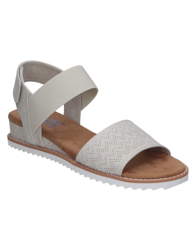 Sandalia de cuña Skechers BOBS Desert Kiss en blanco 31440-ofw