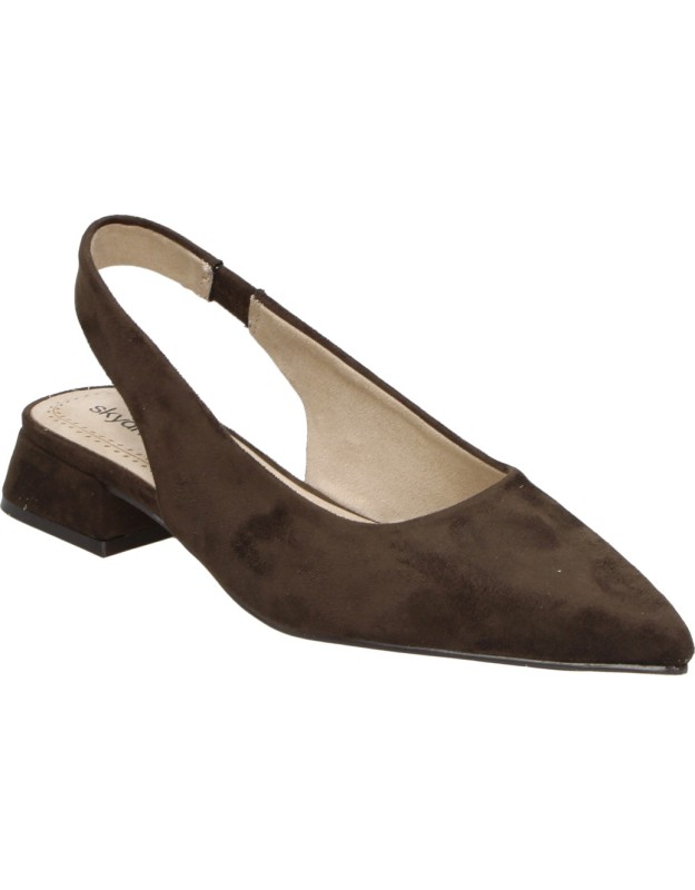 Zapato destalonada con tacón SKYDIVA Real en marrón