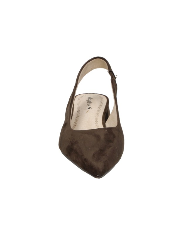 Zapato destalonada con tacón SKYDIVA Real en marrón