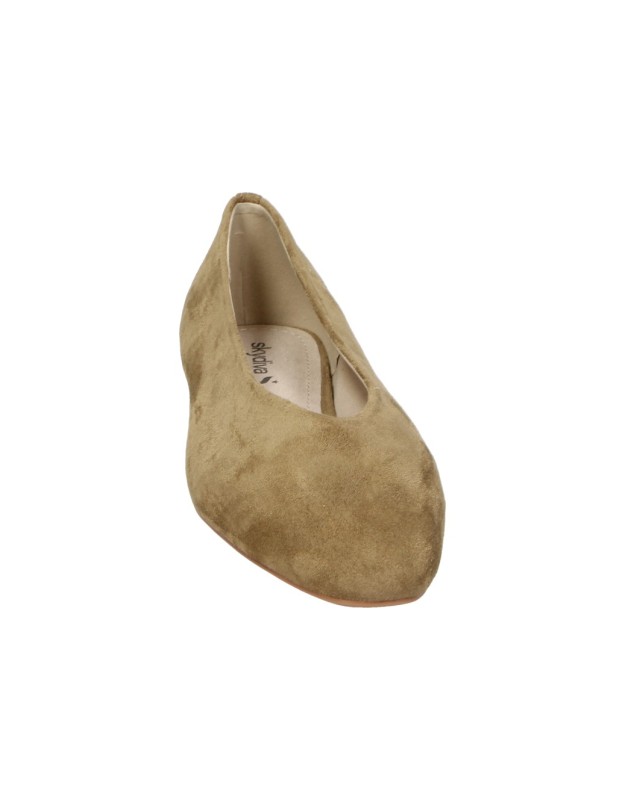 Bailarinas SKYDIVA Cream en color camel para mujer