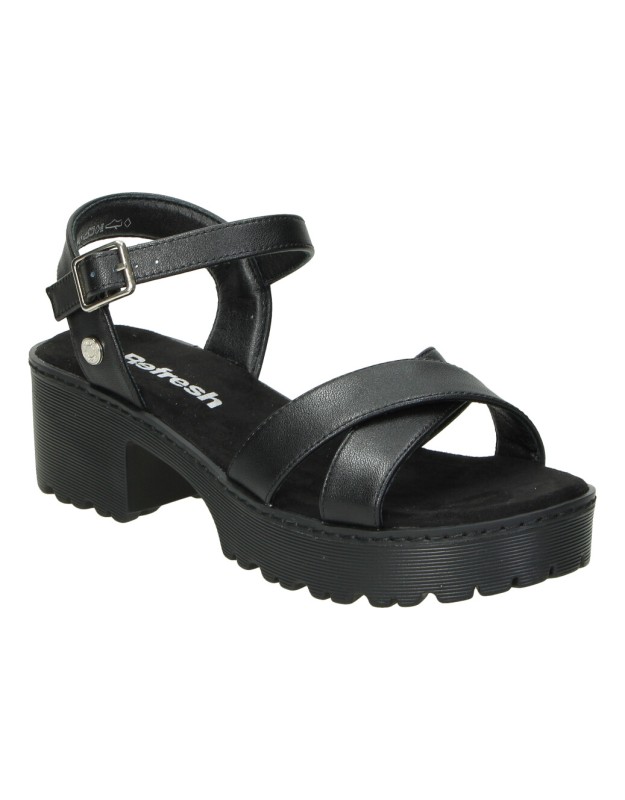 Sandalias de tacón REFRESH 79281 negras para mujer