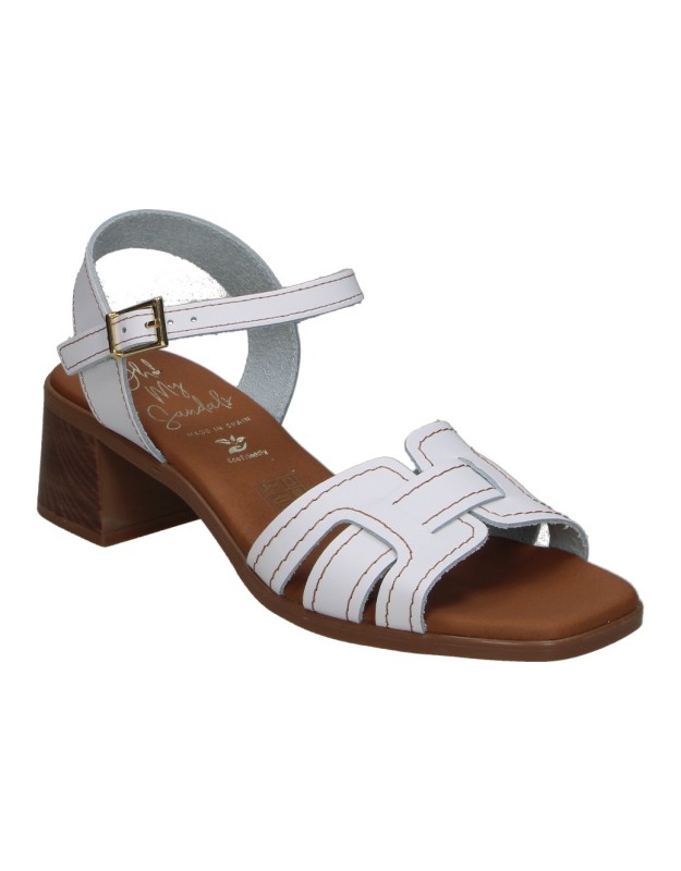 Sandalias de tacón OH MY SANDALS 5903 blancas para mujer