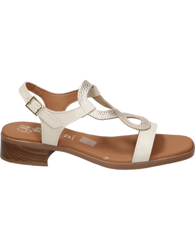 Sandalias de piel con tacón OH MY SANDALS 5893 blancas