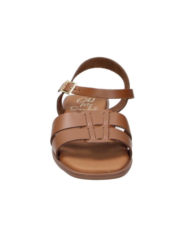 Sandalias de piel planas OH MY SANDALS 5824 en marrón