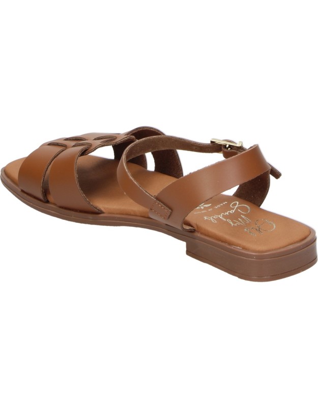 Sandalias de piel planas OH MY SANDALS 5824 en marrón