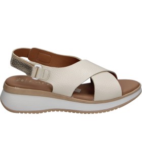 Sandalias de piel con cuña KARRALLI 5943 blancas para mujer