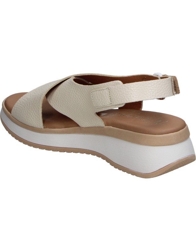 Sandalias de piel con cuña KARRALLI 5943 blancas para mujer