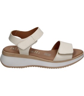Sandalias de piel con cuña KARRALLI 5942 blancas para mujer