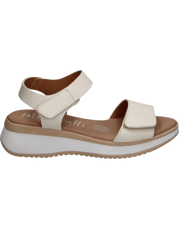 Sandalias de piel con cuña KARRALLI 5942 blancas para mujer