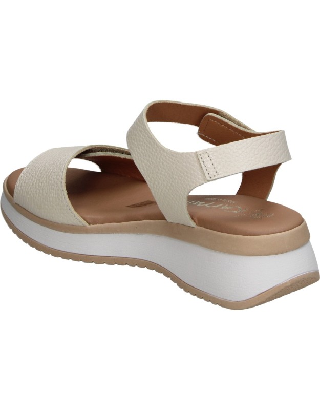 Sandalias de piel con cuña KARRALLI 5942 blancas para mujer