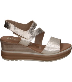 Sandalias de piel con cuña KARRALLI 5990 doradas para mujer
