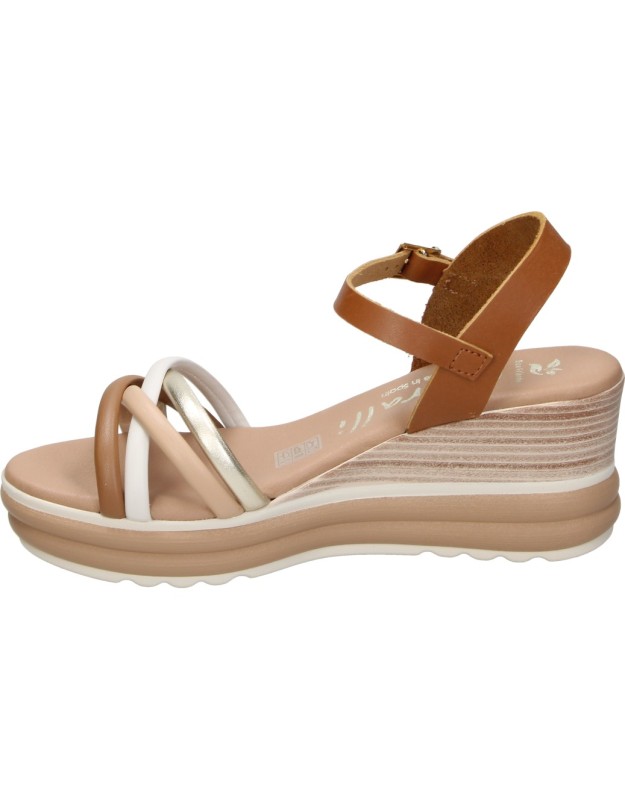 Sandalias de piel con cuña KARRALLI 5994 marrones para mujer