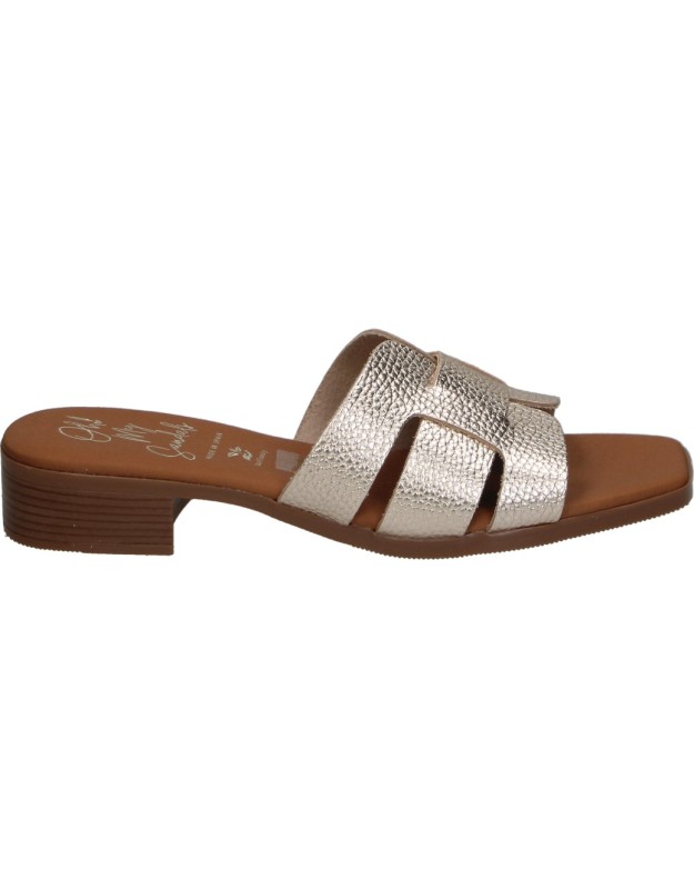 Sandalias de piel con tacón OH MY SANDALS 5880 doradas