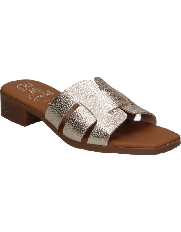 Sandalias de piel con tacón OH MY SANDALS 5880 doradas