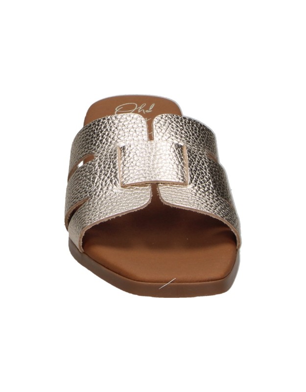 Sandalias de piel con tacón OH MY SANDALS 5880 doradas