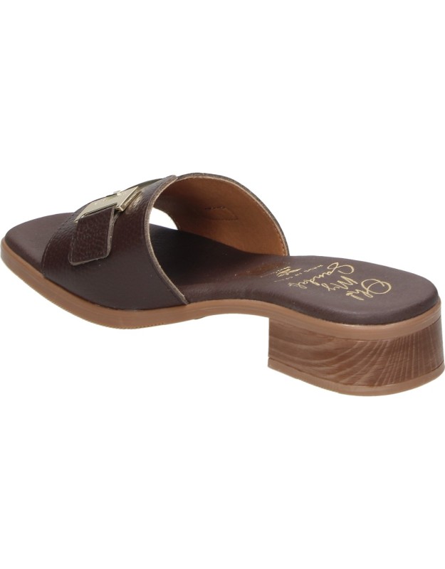 Sandalia de piel con tacón OH MY SANDALS 5890 marrón para mujer