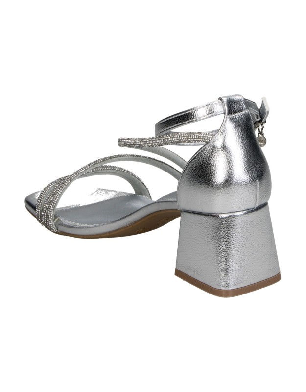 Sandalias de fiesta con tacón XTI 145341 plateadas para mujer