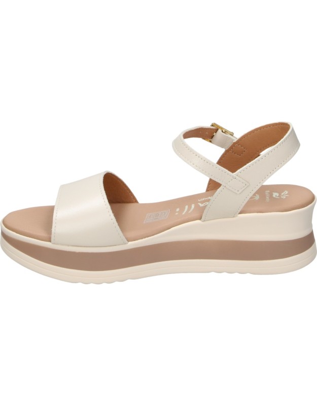 Sandalias de piel con cuña KARRALLI 5982 blancas para mujer