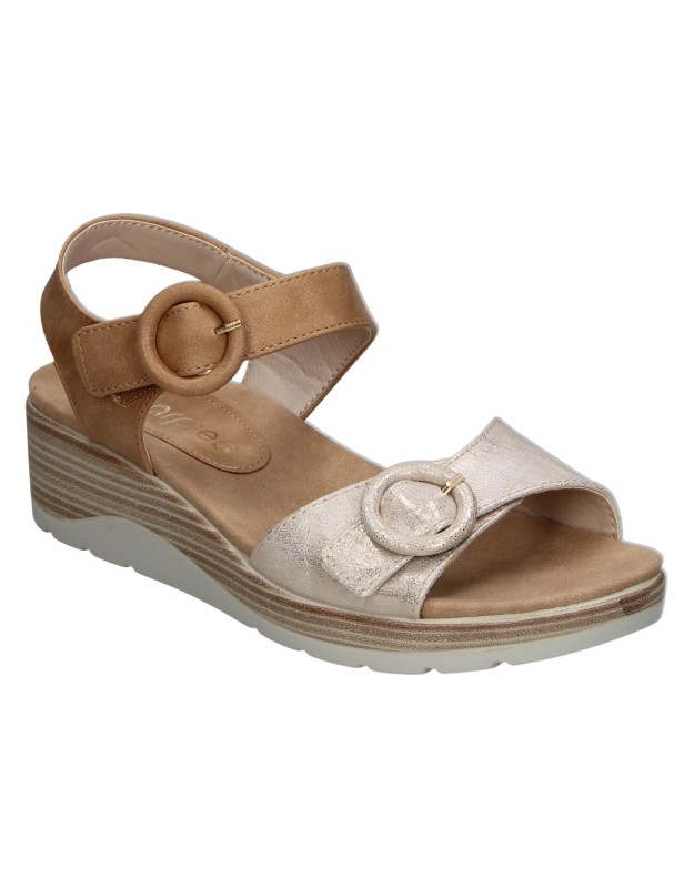 Sandalias cómodo de mujer AMARPIES abz30142 color cuero