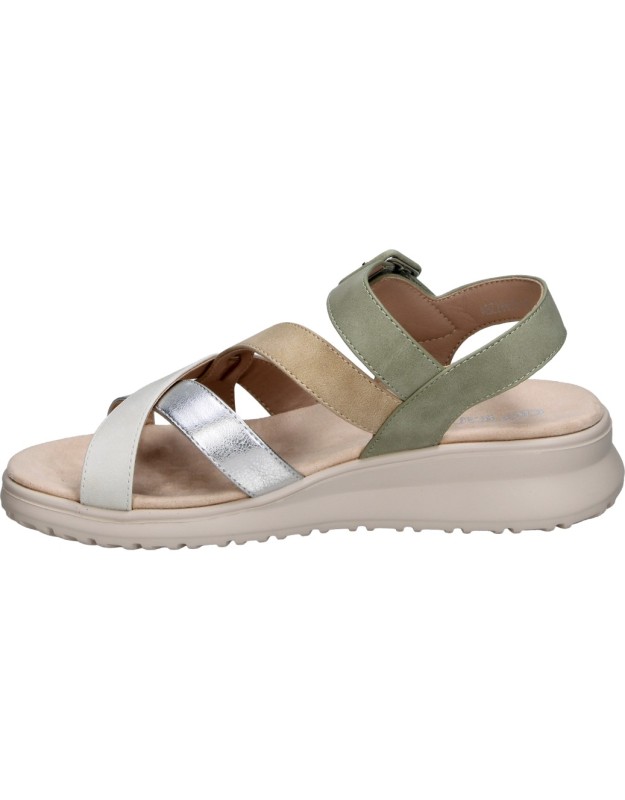 Sandalias con Cuña AMARPIES abz28638 en Color Verde con Detalles para Mujer