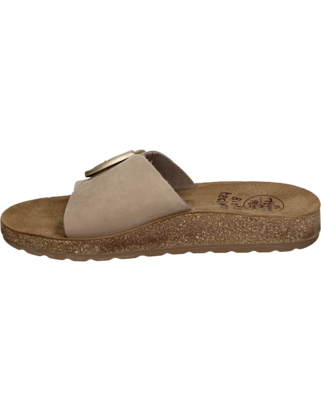 Sandalia de piel con cuña THE HAPPY MONK Formentera-001 en taupe