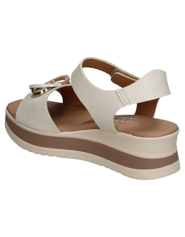 Sandalias de Piel con Cuña KARRALLI 5974 en Color Blanco para Mujer