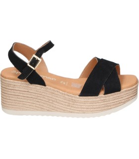 Sandalias de Cuña Alta SPARWOMAN 6032 en Color Negro para Mujer