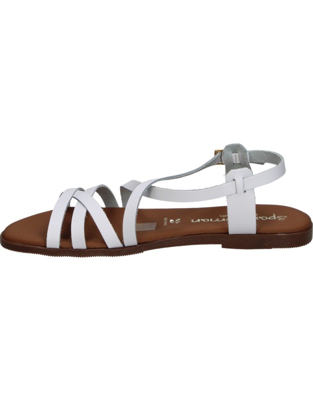 Sandalia de Piel SPARWOMAN 5806 en Color Blanco para Mujer
