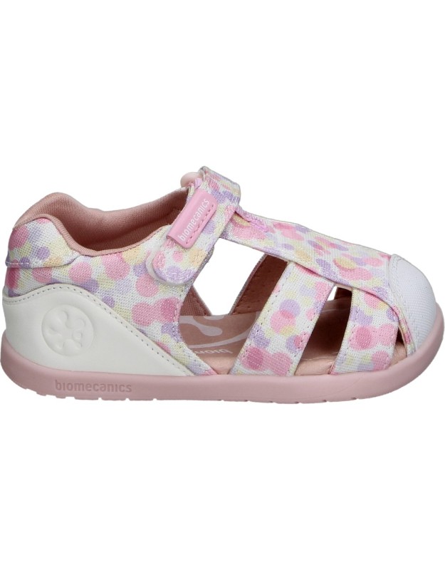 Sandalias Barefoot Lona con Velcro BIOMECANICS 262193-b050 en Color Blanco para Niña