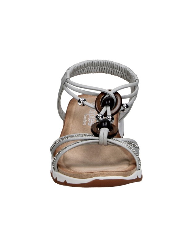 Sandalias con Cuña AMARPIES abz30146 en Color Plateado para Mujer