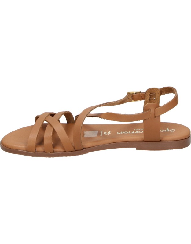 Sandalias de Piel SPARWOMAN 5806 Color Marrón para Mujer