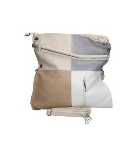 Bolso de Hombro CHENSON 5037-1 en Color Beige con Detalles en Gris, Blanco y Taupe para Mujer