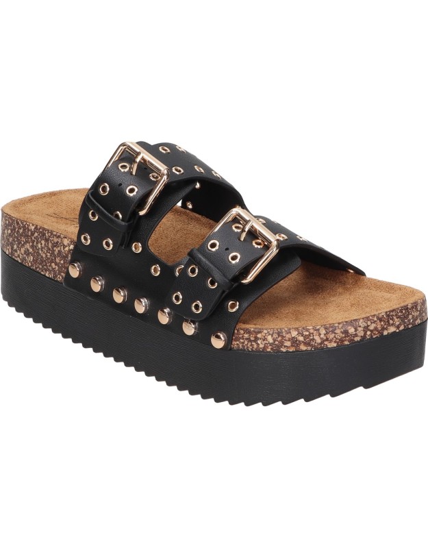 Sandalias con Plataforma SKYDIVA Wild Soul en Color Negro para Mujer