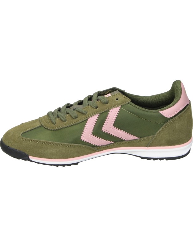 Zapatillas Cómodas HUMMEL 403076 en Color Verde con Detalles en Rosa para Mujer