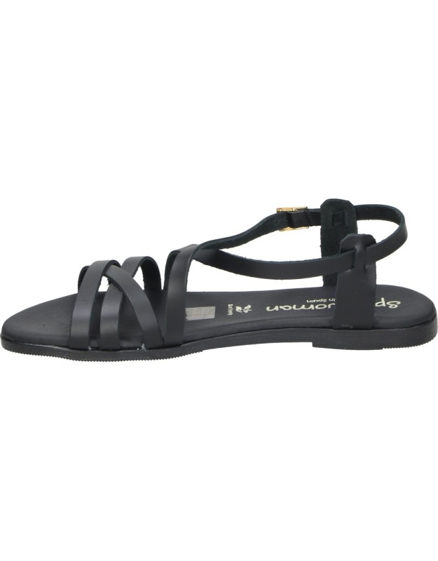 Sandalias de Piel SPARWOMAN 5806 en Color Negro para Mujer