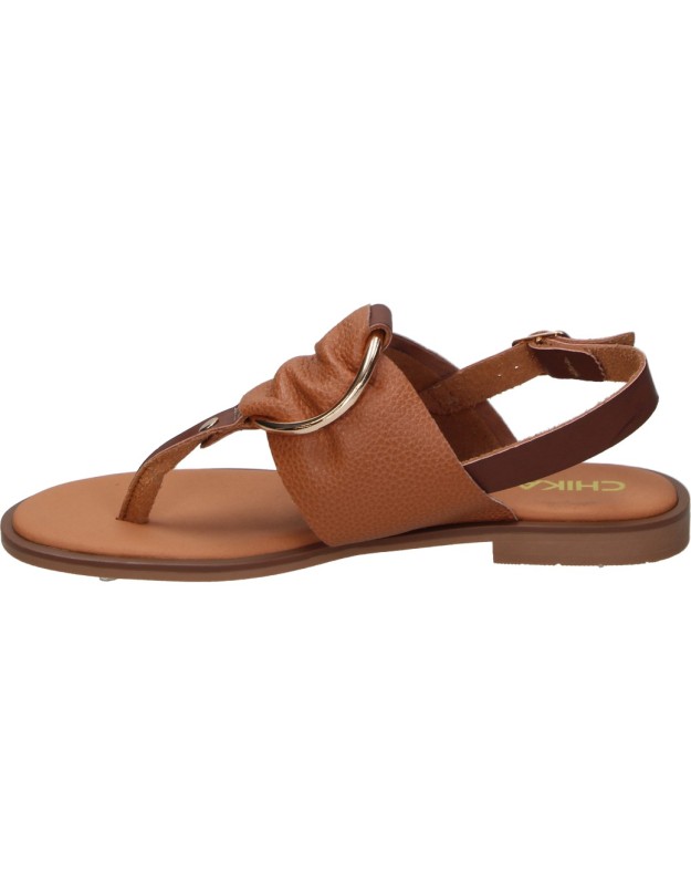 Sandalias de Dedo Planas CHK10 Musaka 22 en Color Marrón para Mujer