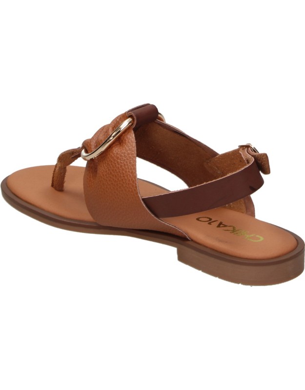 Sandalias de Dedo Planas CHK10 Musaka 22 en Color Marrón para Mujer