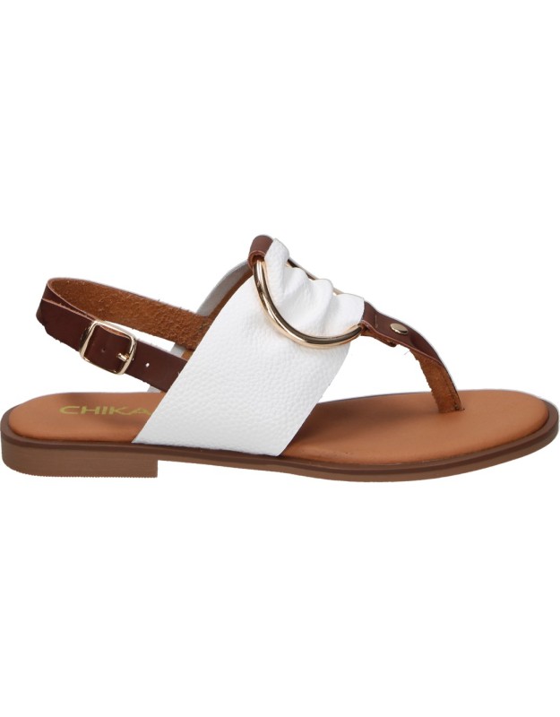 Sandalias Planas CHK10 Musaka 22 en Color Blanco para Mujer