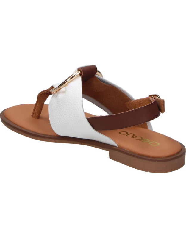 Sandalias Planas CHK10 Musaka 22 en Color Blanco para Mujer