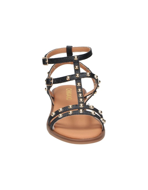 Sandalias Planas CHK10 Musaka 23 en Color Negro para Mujer